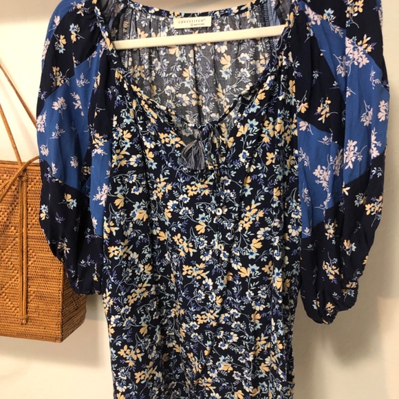 Lovestitch Multi Floral Peasant Blouse - Picture 3 of 4